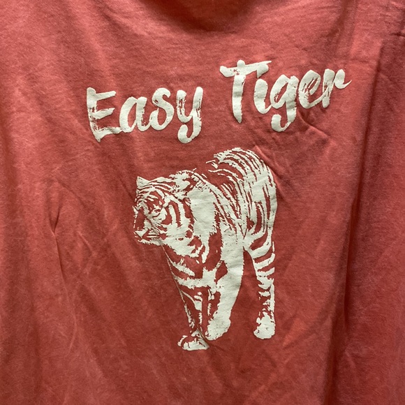 Vintage Canvas Orange ‘Easy Tiger’ Oversized Graphic T-Shirt - Picture 3 of 4